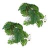 2PCS Artificial Water Plant Simulation Vine Lifelike Plastic Leaves Decoration with Suction Cup for Fish Tank