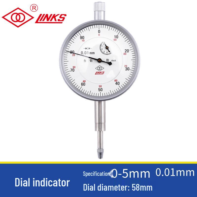 HaLiang 6-Jewel Dial Indicator with Shockproof Design, Mechanical, 0-50mm Range Caliper