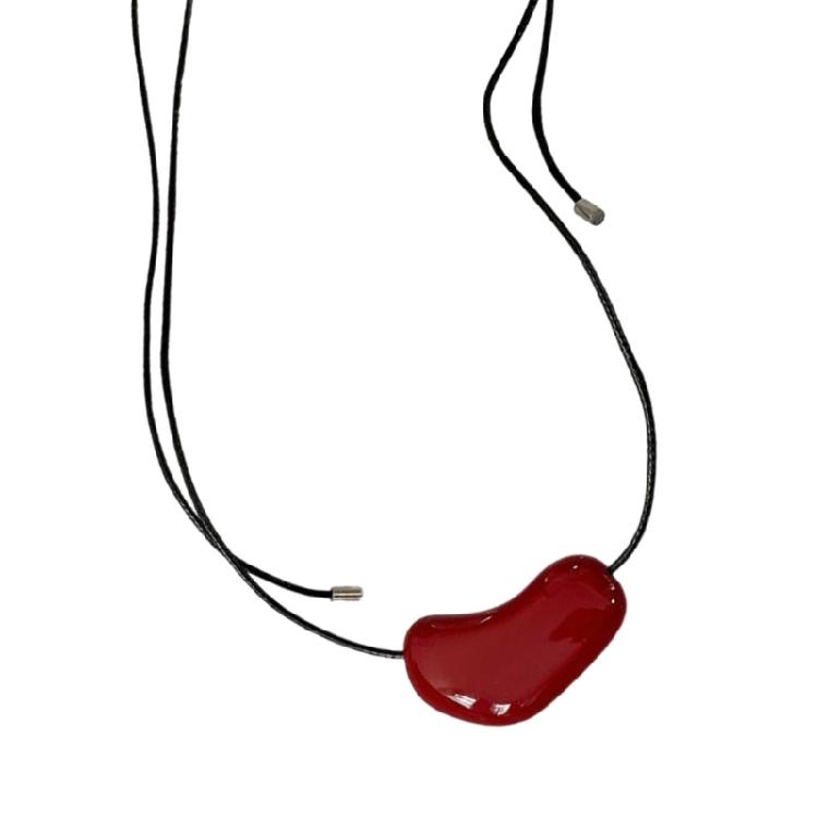 Модное эмалированное сердце Подвеска Ожерелье Прочная Смола Регулируемая Цепь Ювелирный Аксессуар Портативный для Женской Моды