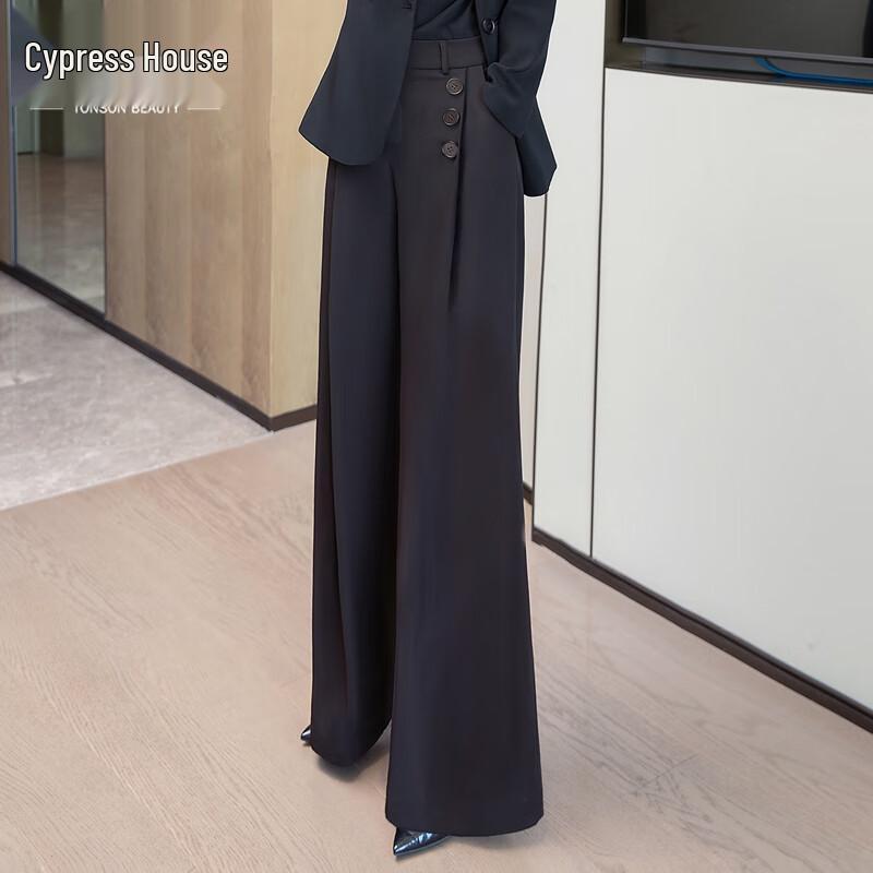 Women's High-Waist Draped Wide-Leg Casual Pants