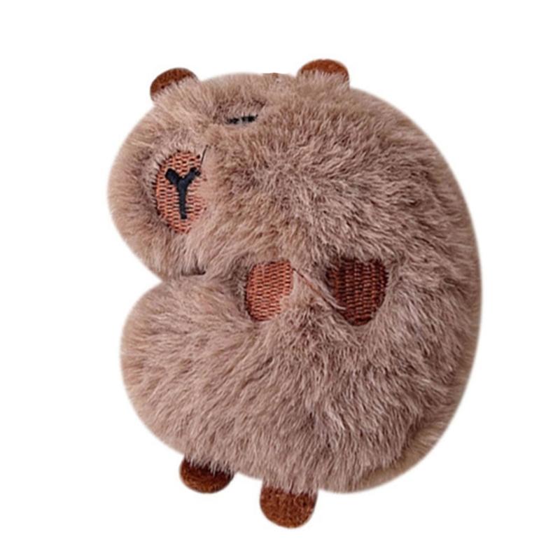 Pack of 4 Capybara Plush Keychains Charm Animal Shaped Keyring Bag and Phone Pendants Accessories Handmade Decoration
