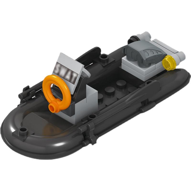 Creative Speedboat Rubber Boat Assault Boat City MiniFigure Blocks Bricks Sets Classic Model Building Kits Kids Education Toys