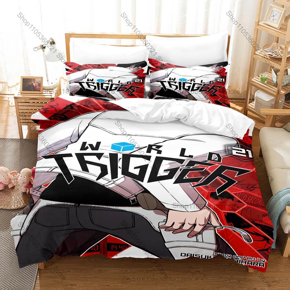 Cool Popular Anime Bedding Set 3Pcs World Trigger Kuga Yuma Osamu Mikumo Design Modern Household Bedroom Decor