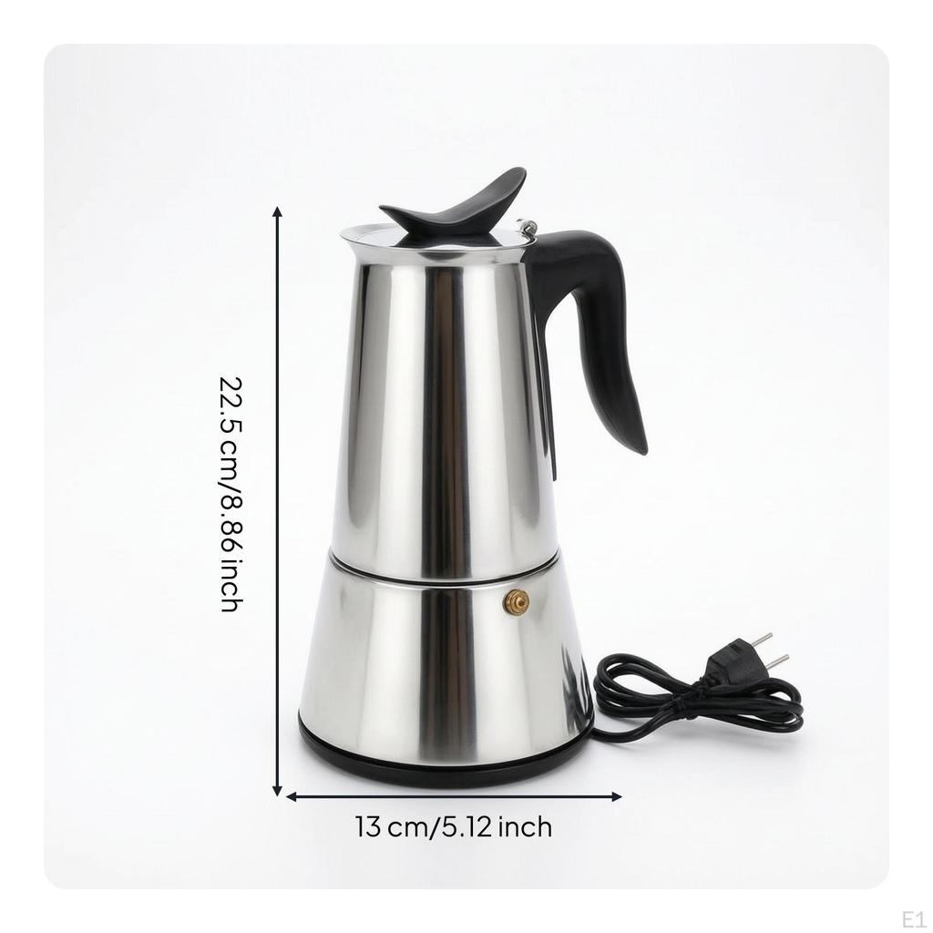Electric Pot Stainless Steel Coffee Brewer Maker FoodGrade with Plug for