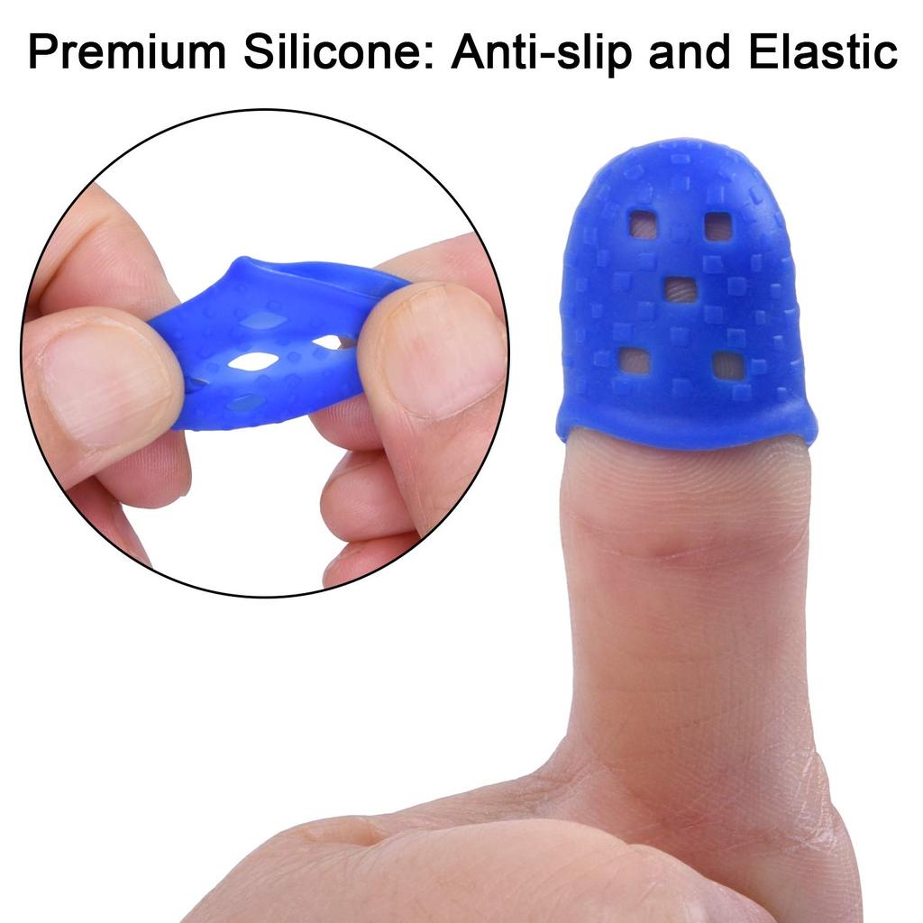 Wisdompro Paper Turning Finger Cot for Office Fingertip Protection Silicone Page 16 Blue Aqua Use, Non-slip, Perforated, Sack, Rubber, Turning,