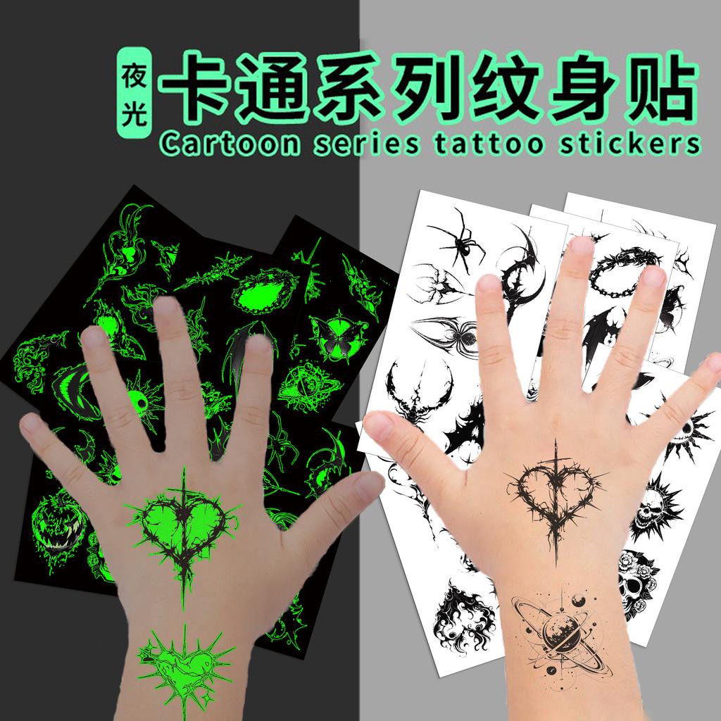 New Dark Series Luminous Tattoo Stickers Waterproof Party Party Gift Funny Face Stickers