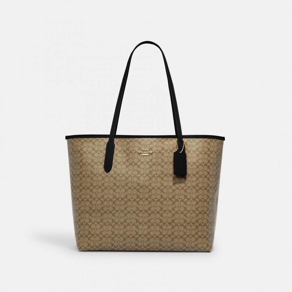 

Сумка-тоут Coach City из фирменной канвы