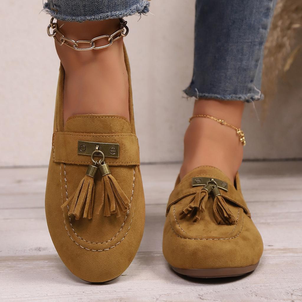 Fashion Women Loafers Outdoor Tassels Flat Sneakers Women Comfortable Vacation Shoes Round Toe Walking Shoes Ladies Zapatos De Mujer
