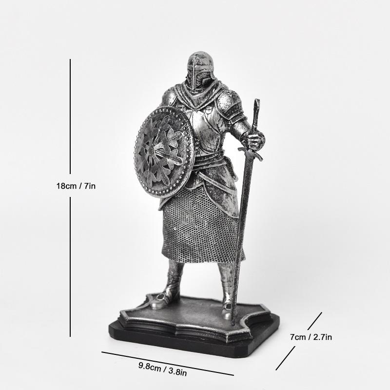 Nordic Retro Guard Resin Knight Ornament Creative Home Living Room Office Crafts Ornament