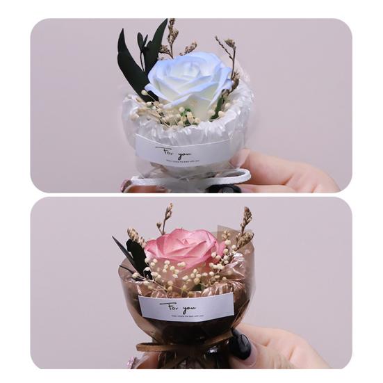 1/2Pcs Mini Fake Rose Bouquet Handcrafted Artificial Sunflower Floral Decoration Valentine's Day Anniversary Birthday Romantic Gift for Women Wife