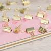 100 Pack Mini Gold Binder Clips 5/8 Inch (15 mm), Colored Little Paper Clamps, Small Tiny Micro Size Paper Clips for Office Home School Business 0.6"