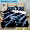 3pcs Custom Name Grizzly Marks Logo Design Bedding Set Includes 1 Duvet Cover & 2 Pillowcases for All Seasons Dormitory Home Decor Christmas Gifts