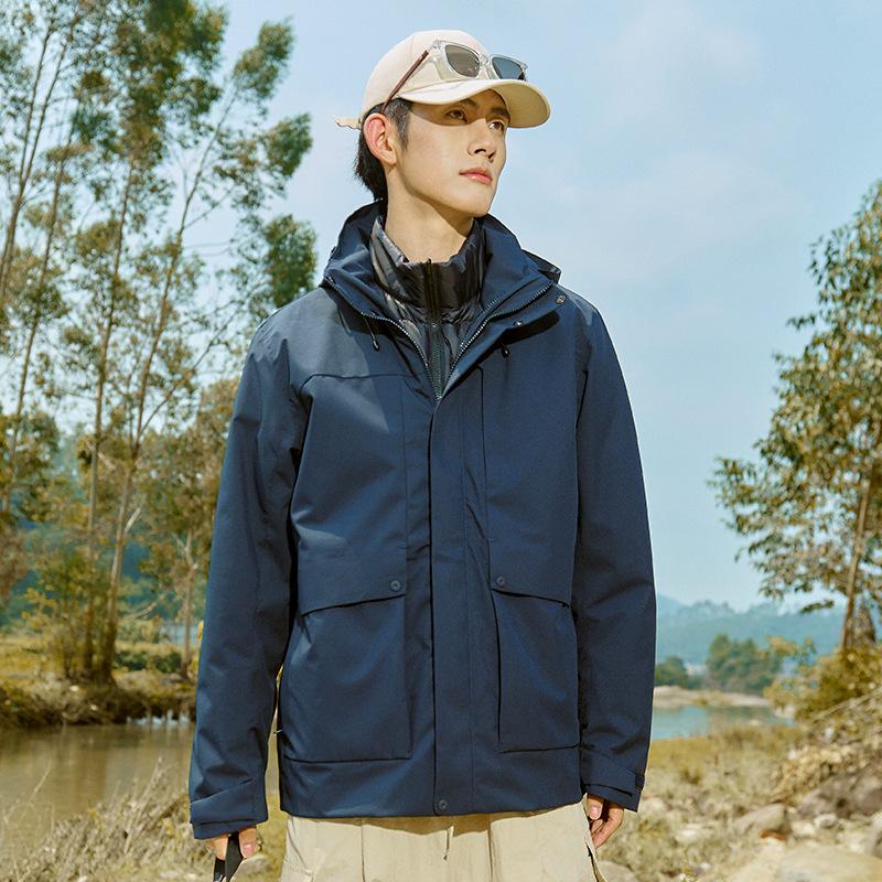 White Duck Down Mountain Down Jacket Three-in-one Jacket Graphene Heat-gathering Zipper Couple Jacket