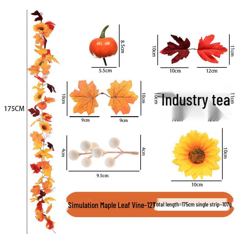 Autumn Maple Leaf Vine for Thanksgiving, Halloween & Christmas Decor