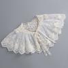 Korean Style Women False Collar Shawl Scarf Elegant Embroidery Lace Pleated Lace-Up Bowknot Shoulder Wrap Poncho Cape