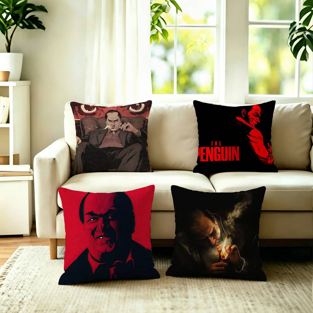 TV Series The PPenguin Square DoubleSided printed Pillow Case Bedroom Bedside Pillow Sofa Cushion Cover
