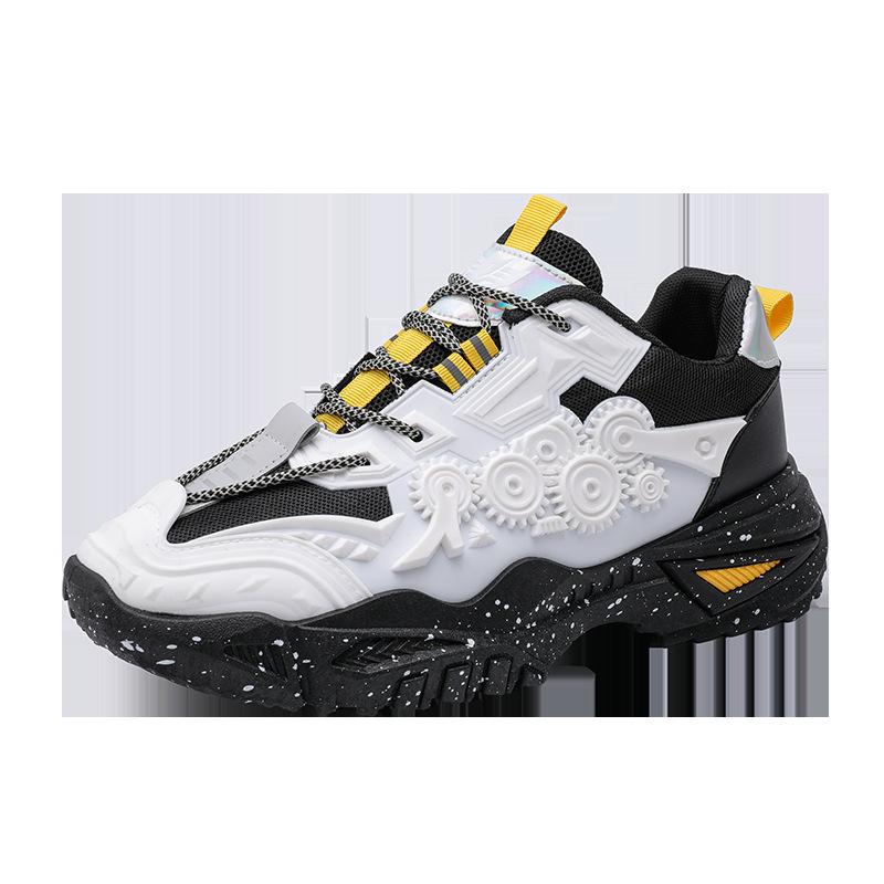 Spring fashion men's casual sports shoes mesh breathable thick sole heightening dad shoes comfortable versatile low top