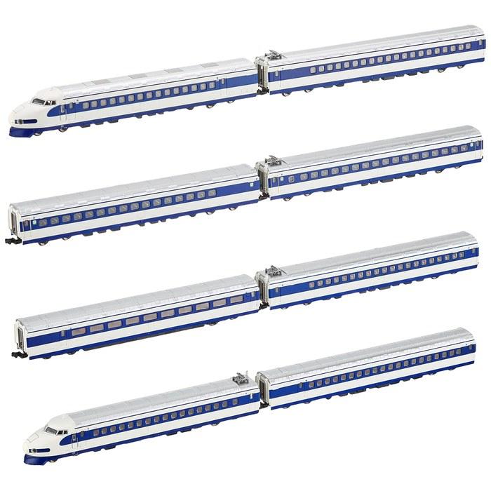Micro Ace N Gauge JNR Shinkansen 0 Series 0/1000 Type Imperial Train (with Blue Stripe) 8-Car Set A9660 Model Railroad Train Blue