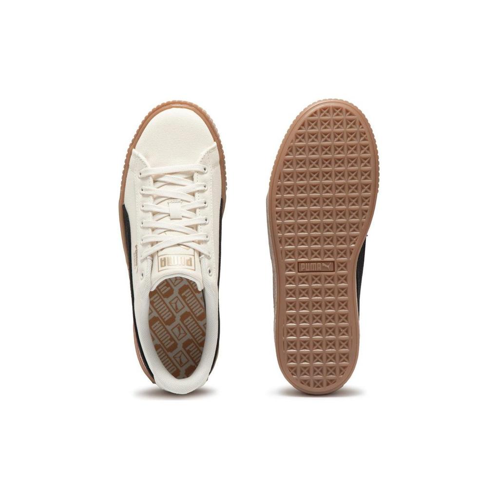 (WMNS) PUMA Basket Platform Canvas 'Beige Black' Women's 399251-01