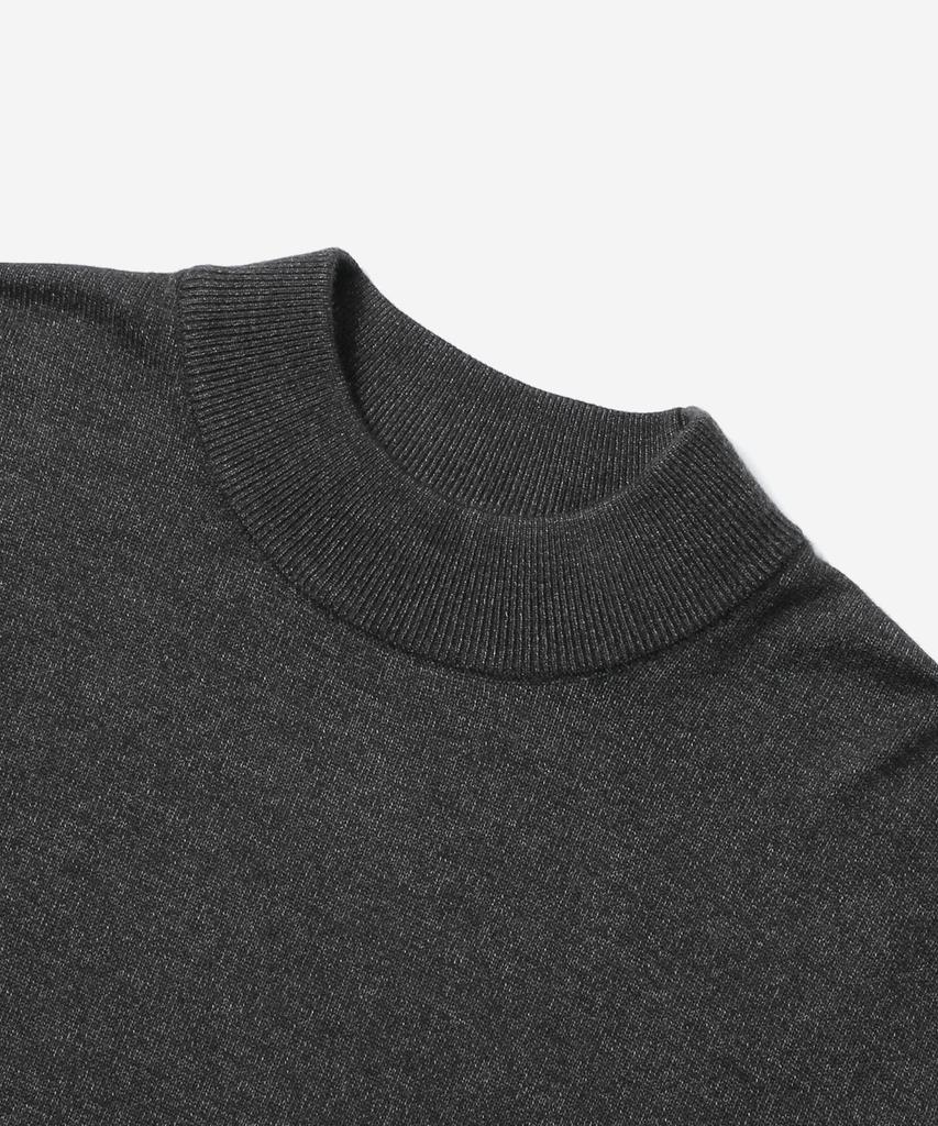 ADHOC Unisex Basic Mock Neck Knit (Dk-Grey) (Hcalka2)