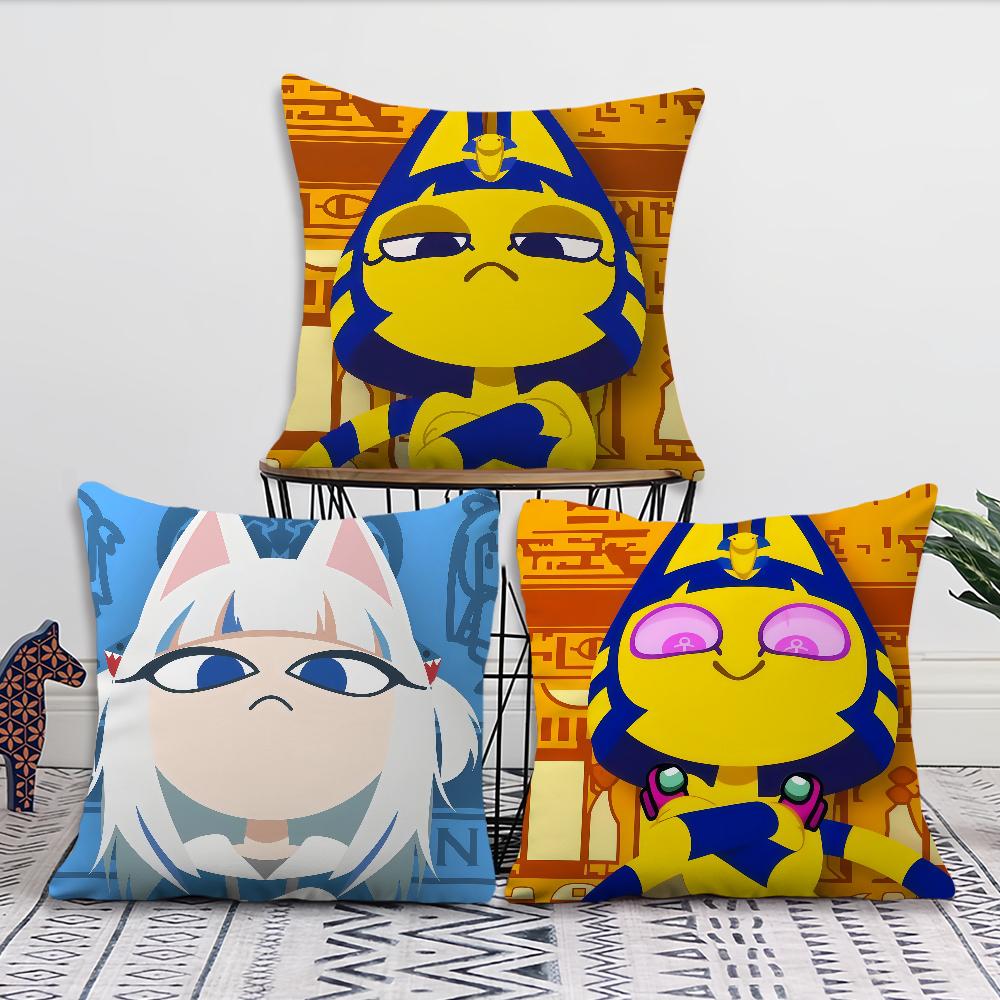 Zone Comfortable Soft Pillow C-Crossing Case Animal for Sofa Living Ankha Room Home Office Decor Protective Covers GAME S-snooty