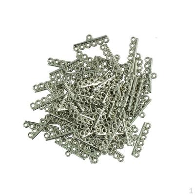 50 Pieces 6 Strand Hole Crimp End Bar Beads Jewelry Connector Making