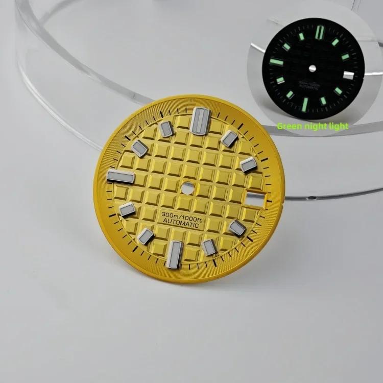 30mm No Logo Dial Fresh Small Square Green Lume Dial Compatible with Japanese NH34 NH35 NH36 Movement Watch Accessories DIY