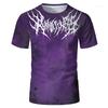 Edgy Grunge Short Sleeve T-Shirt, Gothic Metal Graphic, Streetwear Essential.
