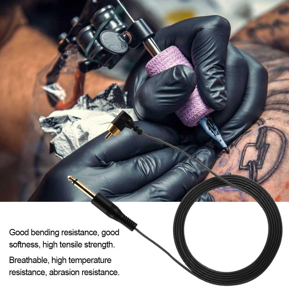 Right Angle Tattoo Clip Cord RCA Cable Line Tattoo Machine Power Supply Accessory (Black)