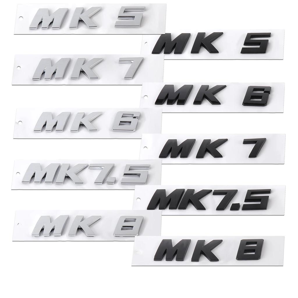 HBT2 1Pc Bright Silver ABS Car Trunk Badge Sticker MK series letters Logo Decal For VW Golf MK5 MK6 MK7 MK7.5 GTI Passat Accessories