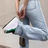 New Women'S Europe And America Cross Border Light Blue Slim High Waist Straight Jeans For Women