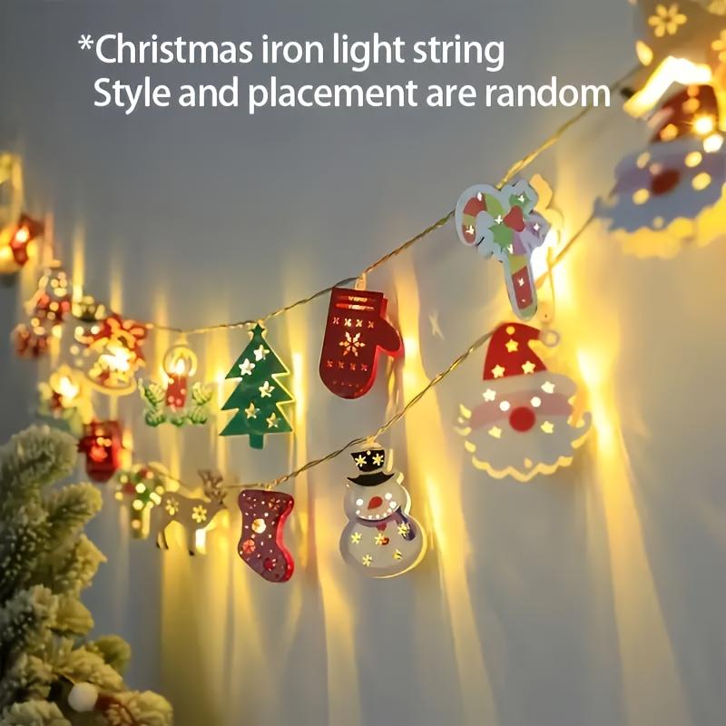אורות מחרוזת חג המולד LED מקסימים סנטה, איש שלג מופעלים על סוללות מושלמים לקישוט חג פנימי, מסיבות ואווירת חדר שינה קישוטים