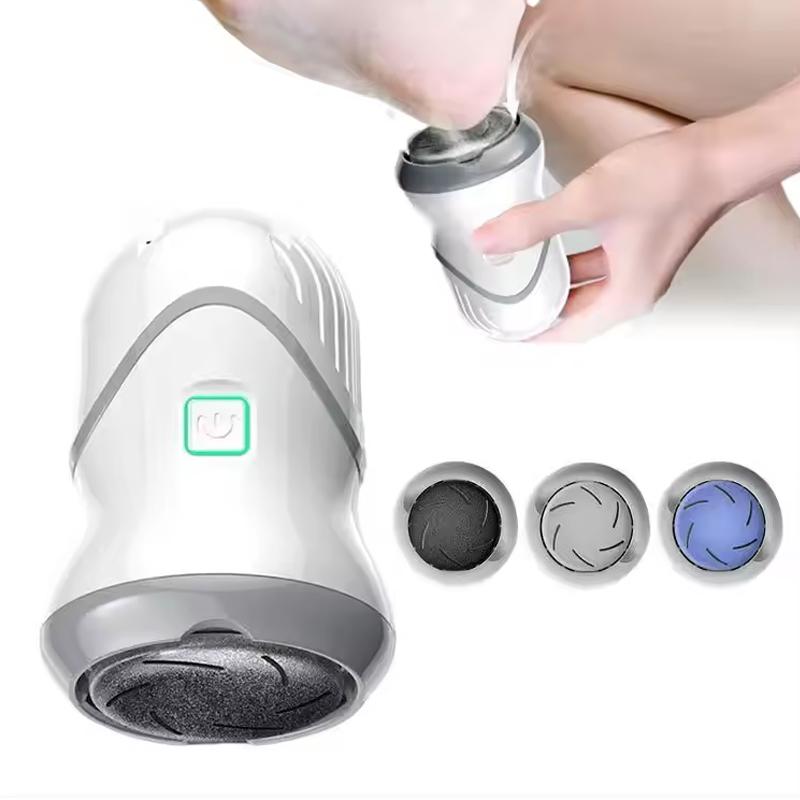 Electric Dead Skin Remover Portable Rechargeable Callus Remover with 3 Replaceable Grinding Heads for Foot Care