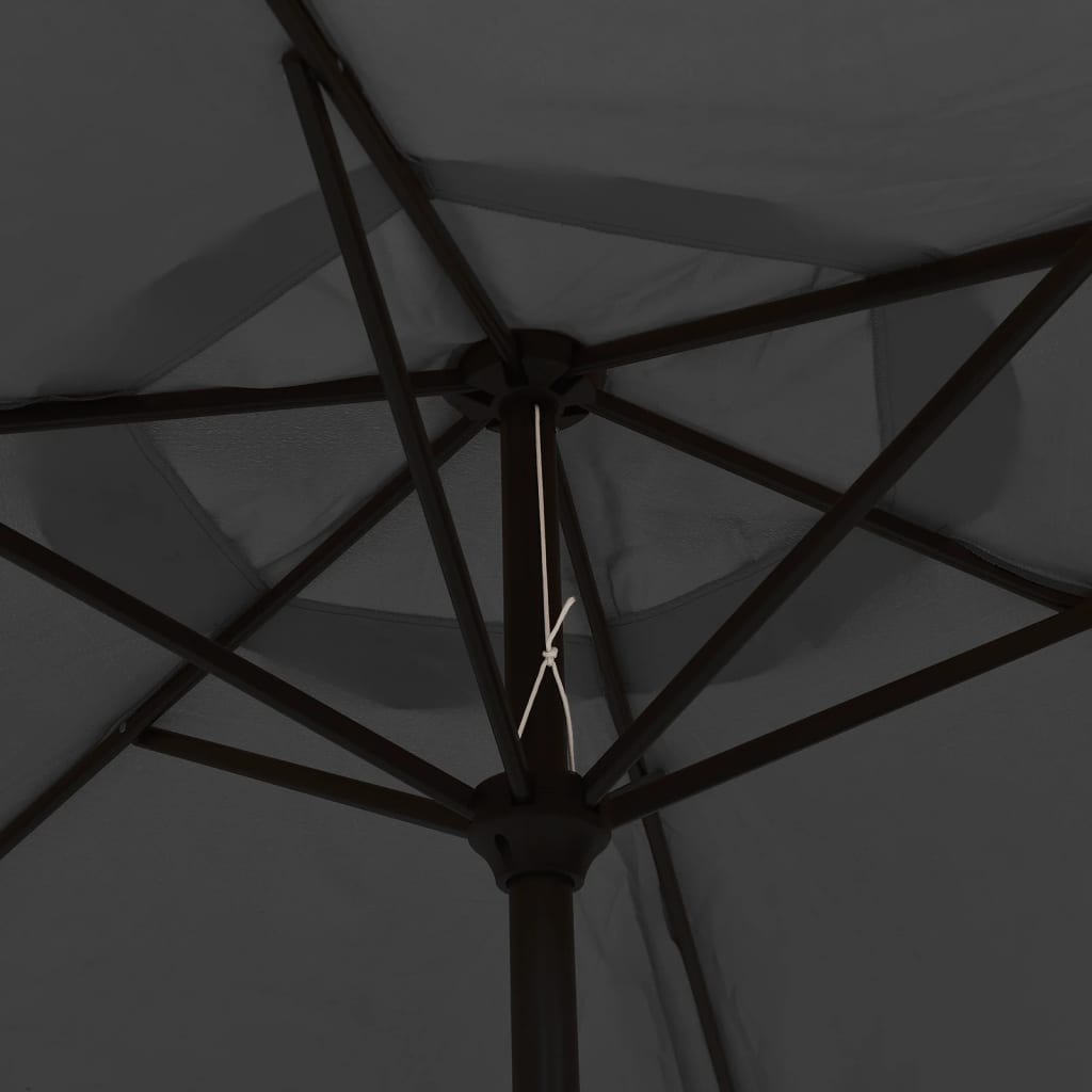 Solar Powered LED Umbrella with Steel Pole 300 Cm Anthracite