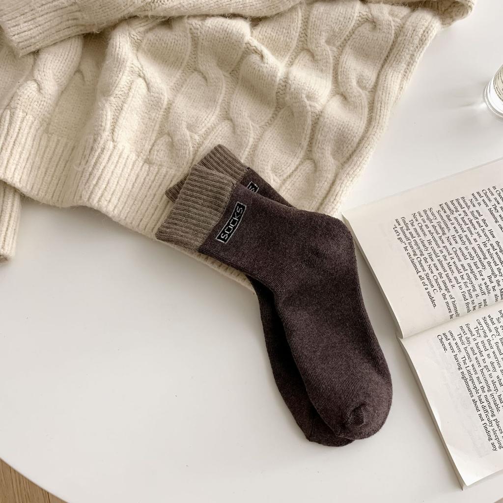 Men's Cotton Socks Winter Autumn Thickened Warm Mid-tube Socks Cotton Loop To Keep Warm Antibacterial Socks for MenWomen