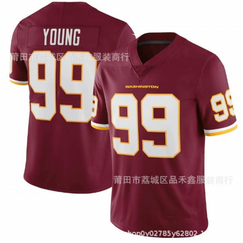Mens NFL Washington Commanders Chase Young 99 Football Jersey Cotton Blend Sportswear Fans Casual Wear