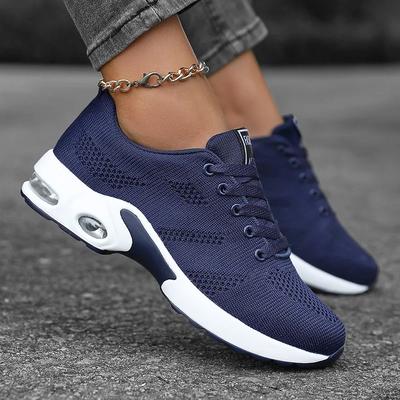 Pantofi sport de damă la modă, cu plasă, cu platformă, pentru jogging, exterior, antiderapanți, de vară, respirabili, cu șireturi, pantofi sport casual, Zapatos De Mujer