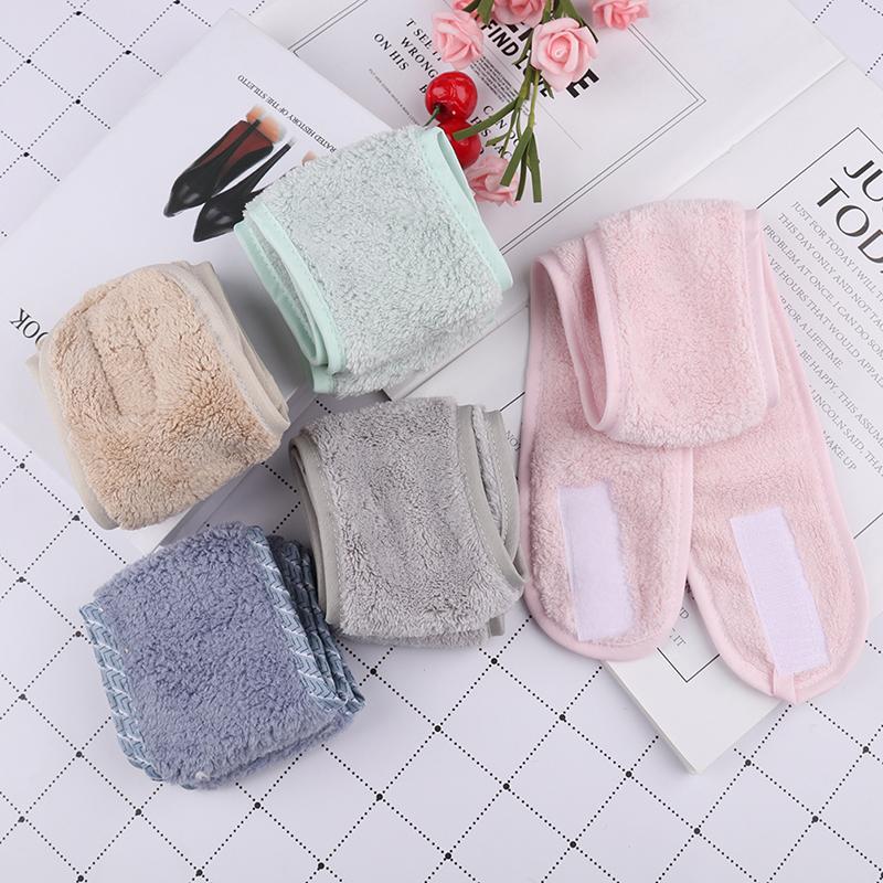 Adjustable Facial Hairband Makeup Head Band Toweling Hair Wrap Shower Cap Towel