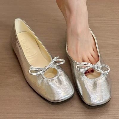 Mode Ballerinas Damen Slipper Schuhe Frühlingsmode Freizeitschuhe Lolita Kleid Damen Sandalen 2025 Designermarke Schleife Sportlich Weiblich Zapatillas