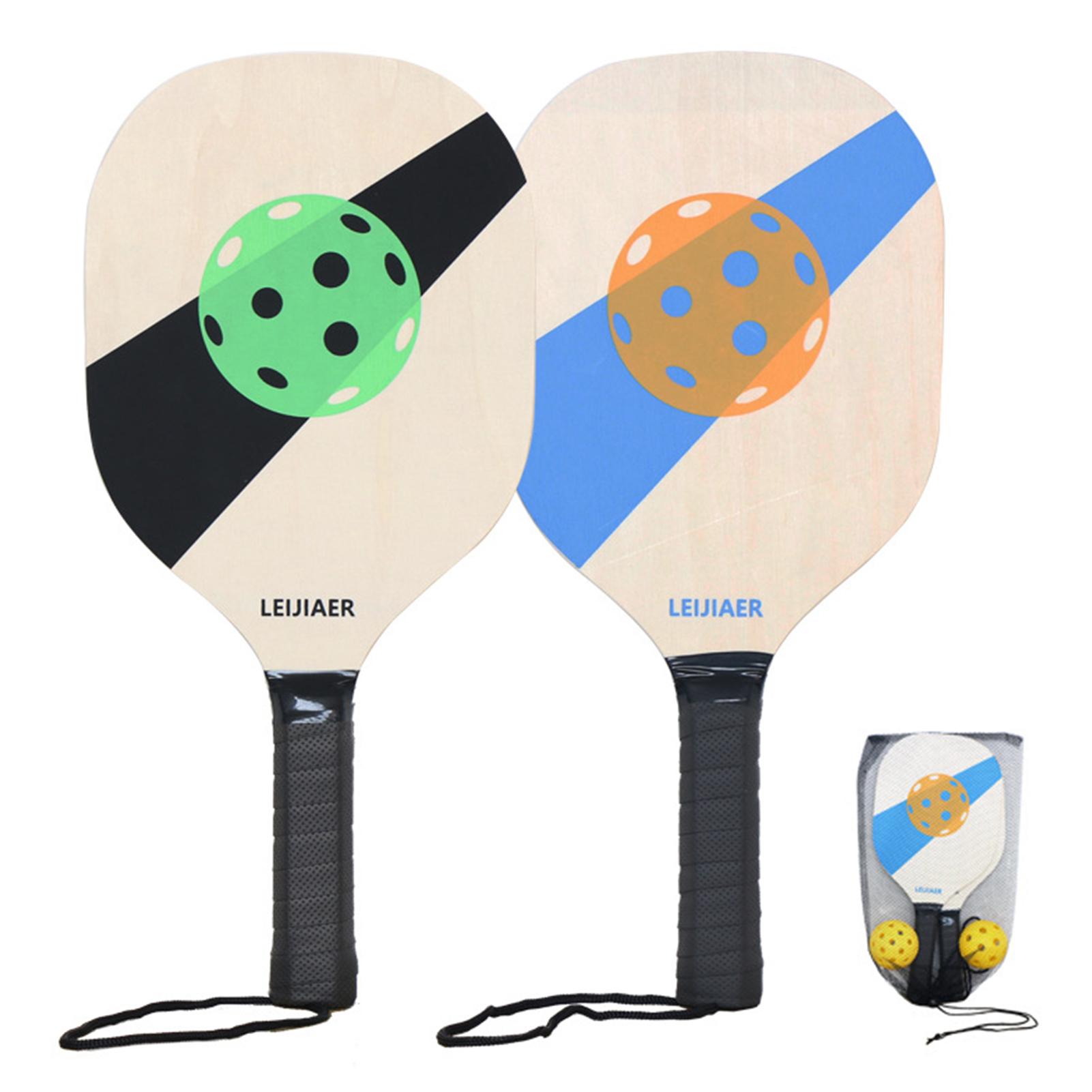 

Pickleball Paddles Набір з 2 дерев яних ракеток Paddles з м ячами та сітчастою сумкою для зберігання для початківців