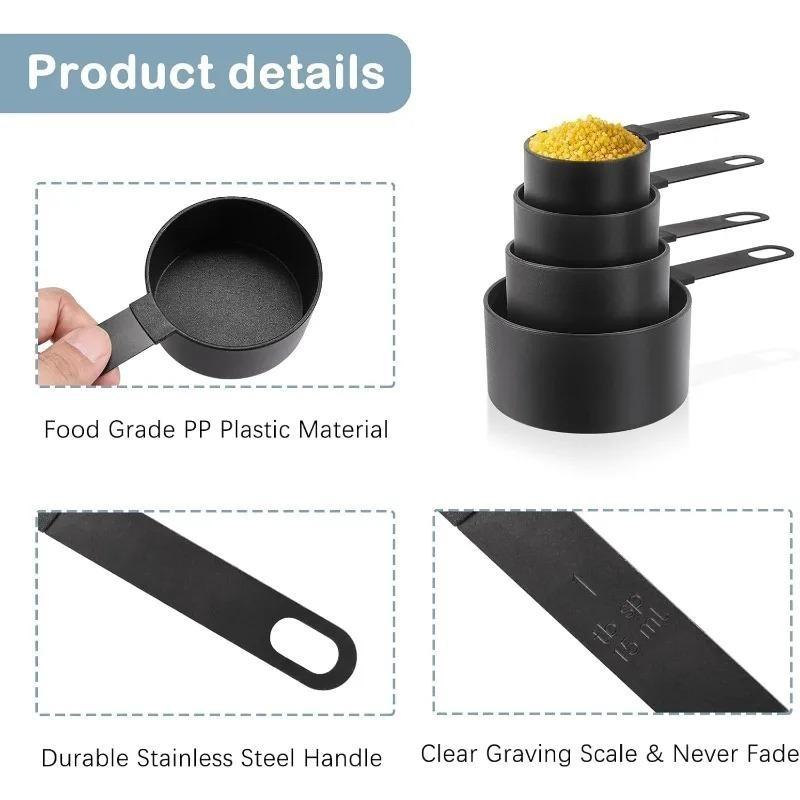 Lingură cupe de măsurat stivuibile Lingură de măsurat cu cadran Plastic pentru măsurarea ingredientelor uscate lichide Unelte de copt DIY Tort Lapte praf Lingură Set 10 buc