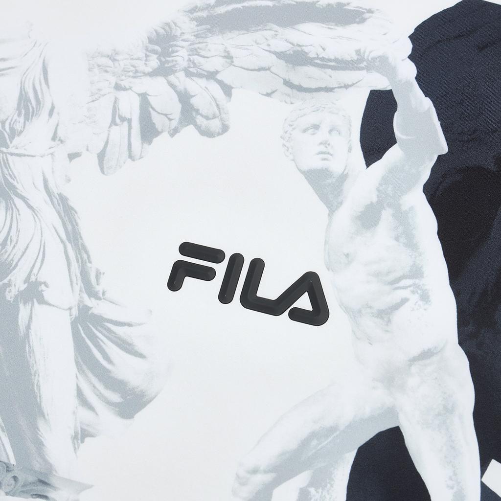 FILA Fitness Series Sun Protection Basic Fitness Printed Knit Round Neck Short Sleeve T-Shirt Men Tops Starlight-White A11M421118FWT