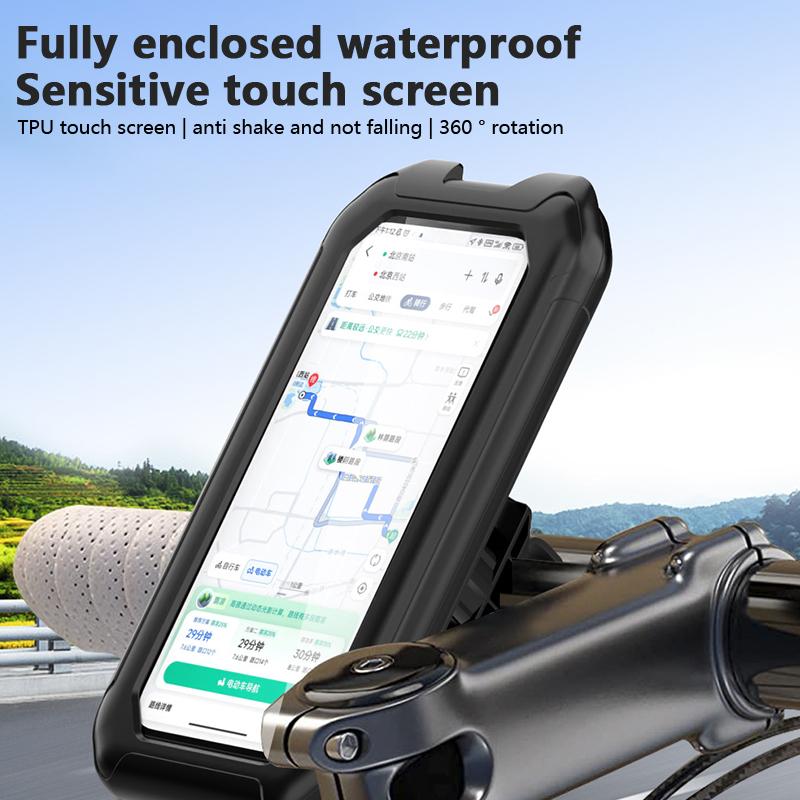 Waterproof Motorcycle Bike Mobile Phone Holder Support Universal Bicycle Gps 360° Swivel Adjustable Motorcycle Cellphone Holder