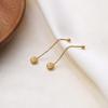 Retro Style Simple Earrings, High-End Earrings, Metal U-Shaped Embellished Zircon Titanium Steel Stud Earrings, Ear Buckle Temperament