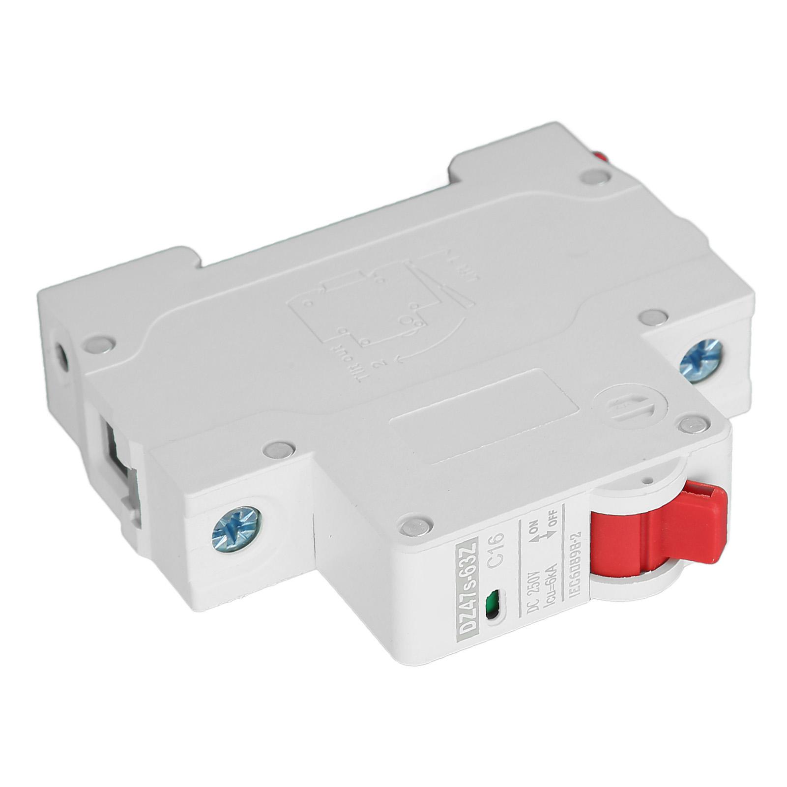 

1P Miniature Circuit Breaker DIN Rail Mounting Overlord Short Circuit Protection Switch DC 250V
