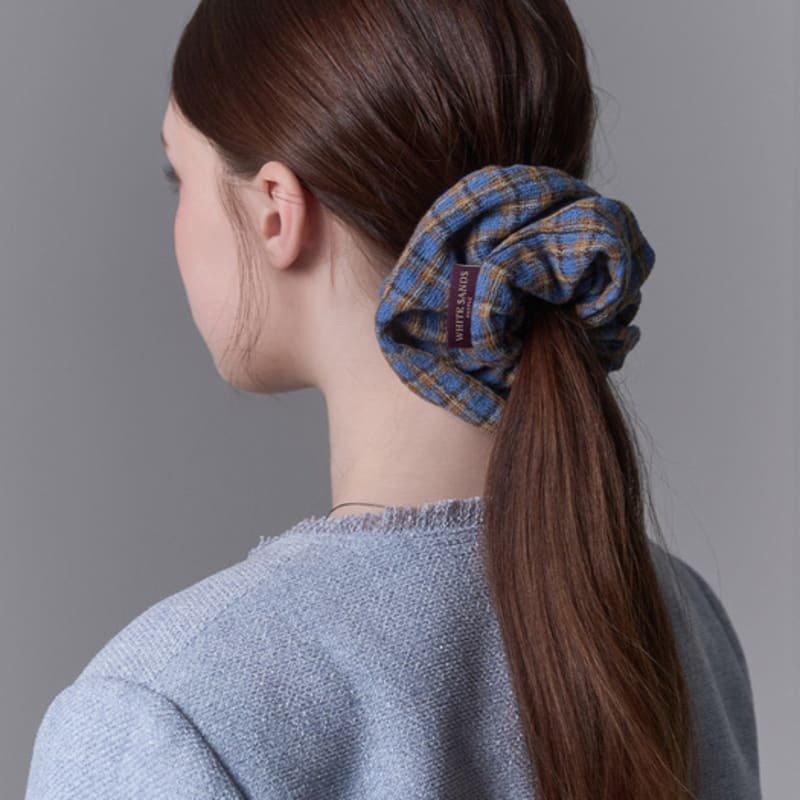 WHITE SANDS Purple Label Modern Retro Check Scrunchie Kozani (3 colors)
