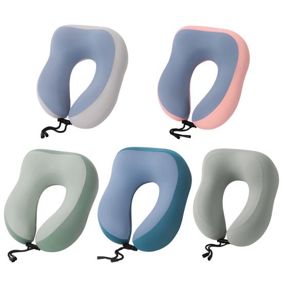 U Shaped Travel Pillow, Memory Foam Neck Pillow, Cooling Neck Support Pillow, Portable Headrest with Removable Washable Cover for Office Planes