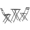 vidaXL 3-part. Bistro Set Steel Black