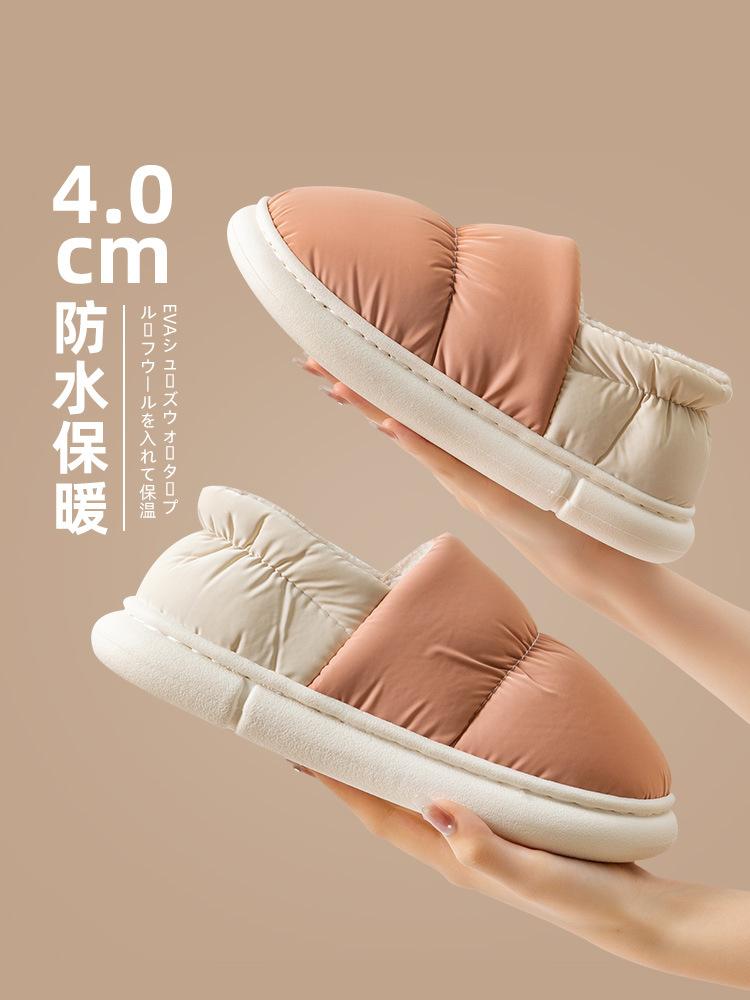 Waterproof Cotton Slippers Postpartum Confinement Autumn and Winter Bag Heel Outer Thick Bottom Indoor