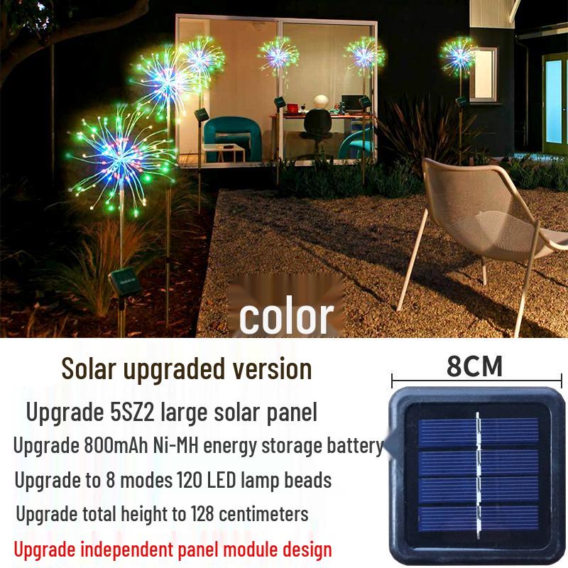 Waterproof Solar Dandelion Firework String Lights for Garden and Lawn Decoration